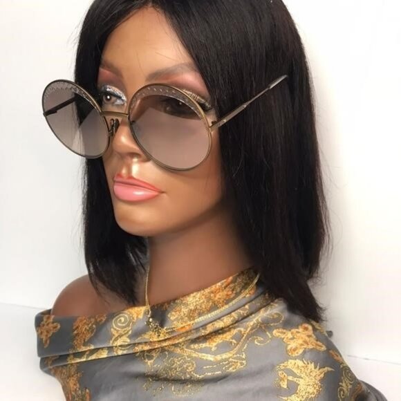 - Authentic New BOTTEGA VENETA Satinized metal over round sunglasses